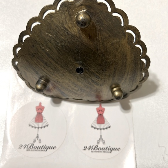 Vtg Cynthia Rowley Enameled Brass Cloisonne Style Jewelry Trinket Dish, 1980’s - Picture 6 of 7